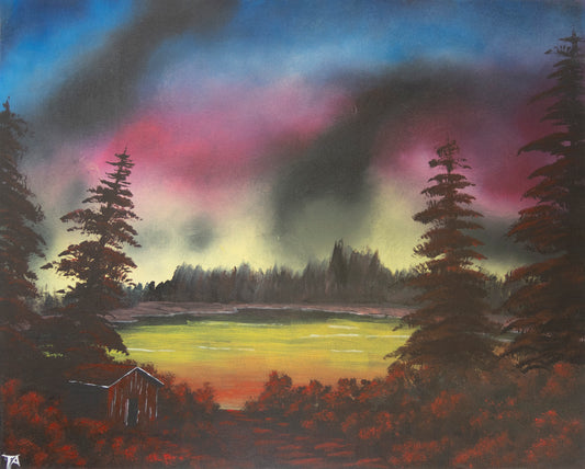 Lake Under the Northern Lights- Original Painting