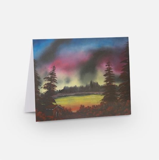 Lake Under the Northern Lights- Notecard